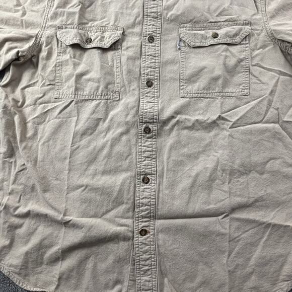 Carhartt Shirt Adult Extra Large Tan Brown Button Up Short Sleeve Workwear Men's - Picture 6 of 16